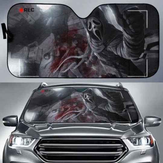 GhostFace Scream Record Car Sun Shade