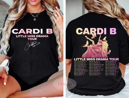 Discover Cardi B Little Miss Drama Tour 2026 Shirt, Fan Gift, Am I the Drama Tee