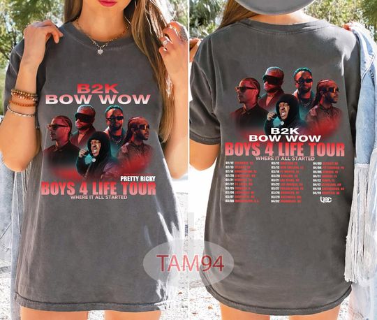 Discover B2K Bow Wow Boys 4 Life Tour 2026 2 Sided Shirt, Y2K R&B Concert Tee, Vintage Hip Hop Graphic, Unisex Music Fan
