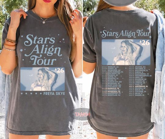 Discover Freya Skye Stars Align Tour 2026 Concert  2 Sided T-Shirt, Vintage Graphic Tee