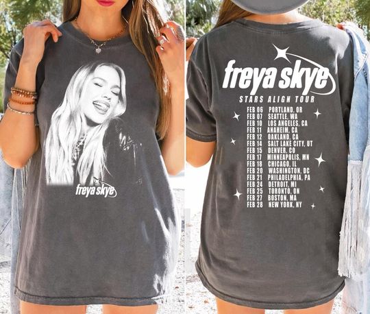 Discover Freya Skye Tour 2026 Shirt, Stars Align Concert Front Back Tee, Vintage Freya Skye Graphic Shirt, Pop Music Fan Gift