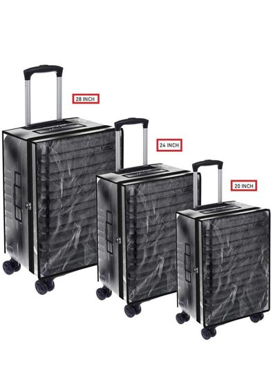 Discover Clear PVC Luggage Cover Set | Waterproof Suitcase Protector