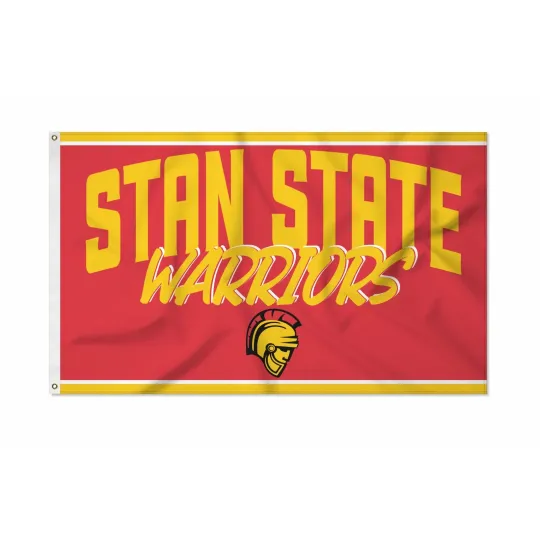 Discover Cal State Stanislaus Warriors Team Logo Script Red House Flag