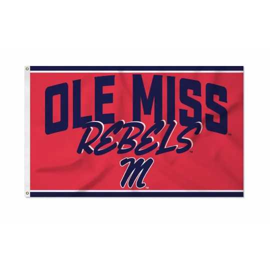 Ole Miss Rebels Team Logo Flag Decor House Banner