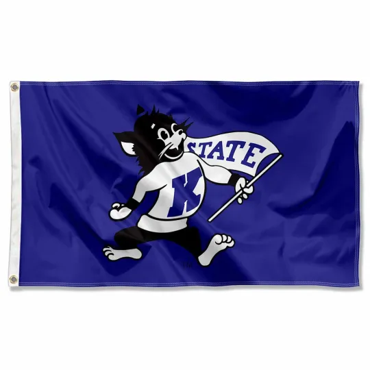 Kansas State Willie Wildcats Flag House Banner Purple Background Team Logo
