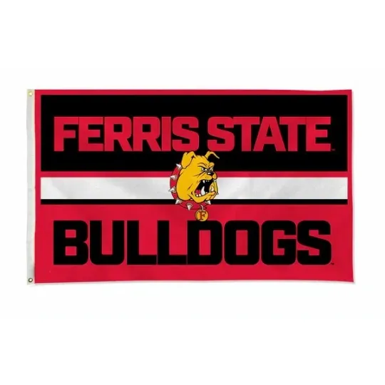 Discover Ferris State Bulldogs House Flag Red and Black Banner