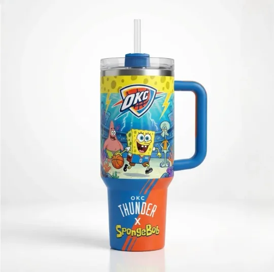 Discover O..kl.a.h.oma C.i.ty Thu.nde.r SpongeBob Tumbler