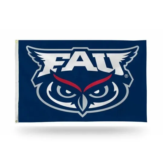 Discover Florida Atlantic Owls Blue Background Team Logo Flag 3x5 FT Banner