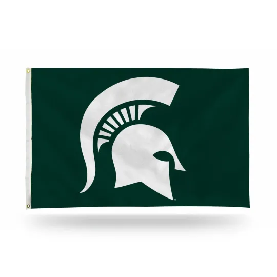 Discover Michigan State Spartans Green Background Team Logo Flag 3x5 FT Banner