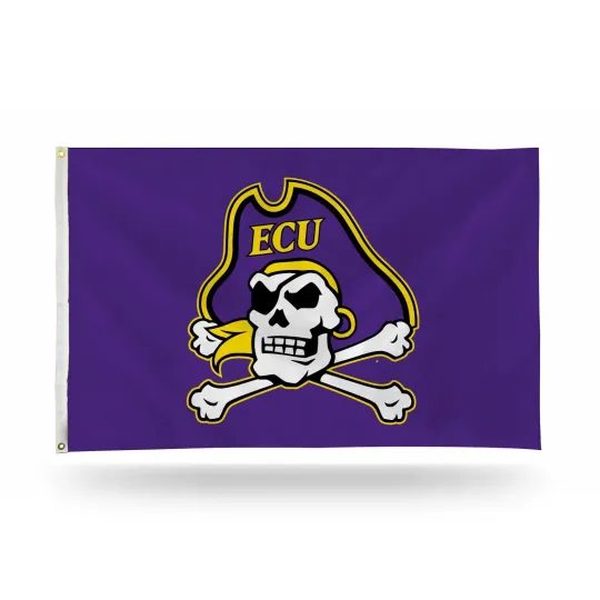 Discover East Carolina Pirates Purple Background Team Logo Flag 3x5 FT Banner