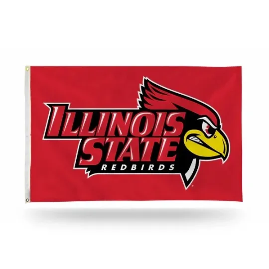 Discover Illinois State Redbirds Red Background Team Logo Flag 3x5 FT Banner