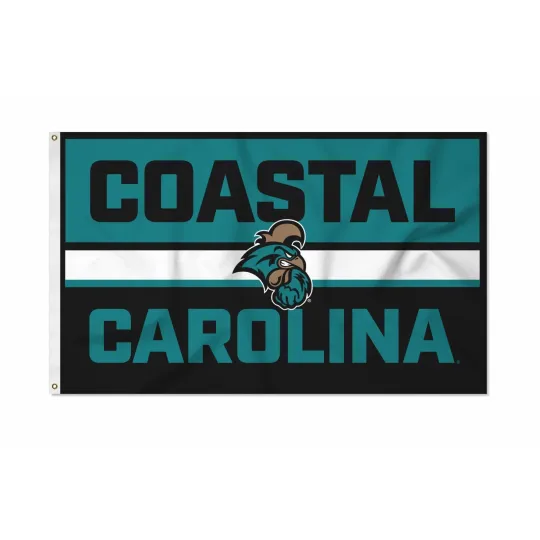 Discover Coastal Carolina Chanticleers Bold Teal & Black Flag 3x5 FT Banner