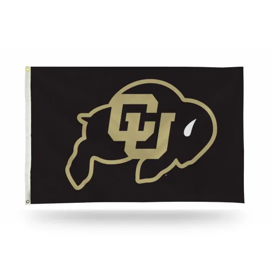 Discover Colorado Buffaloes Black Background Team Logo Flag 3x5 FT Banner