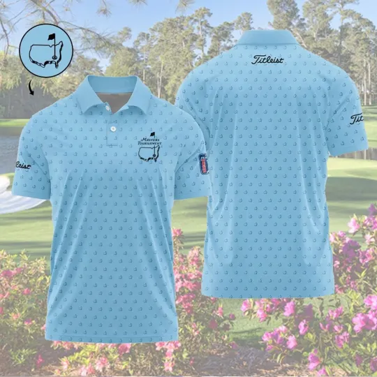 Discover Master Augusta National 2026 Golf Club Light Blue AOP Polo Gift Fan