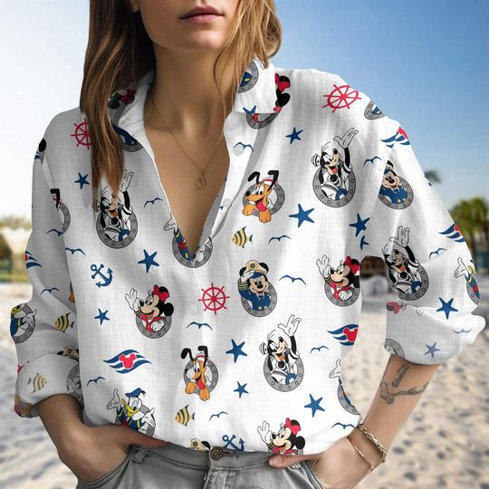 Discover Disney Mickey And Co Cruise Casual Shirt, Mickey And Minnie Cruise Shirt, Disney Cruise Women Blouses Shirt, Summer Gift For Mom