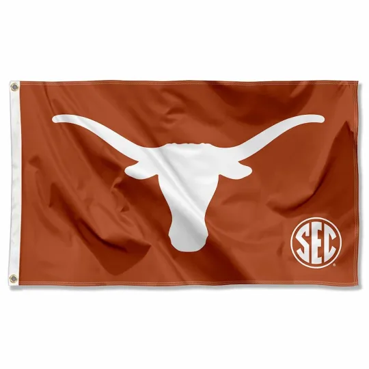 Texas Longhorns College NCAA SEC Orange House Flag