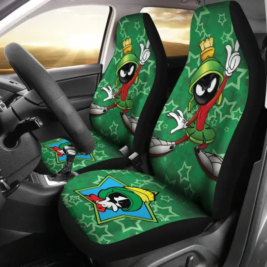 Discover Marvin The Martian Car Seat Covers Custom For Fan Set Of 2 Car Accessories