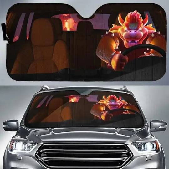 Super Mario Bowser Movie Car SunShade, Mario Video Game Sunshade Car Sunshade
