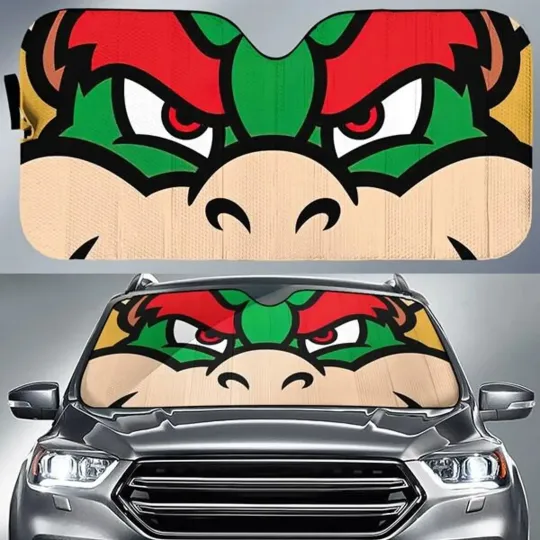 Super Mario Bowser Movie Car SunShade, Mario Video Game Sunshade Car Sunshade
