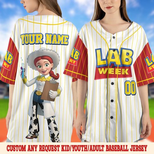 Discover Lab Week 2026 Toy Story Jersey, Funny Lab Tech Baseball Jersey, Medical Laboratory Appreciation, Pixar Inspired Lab Squad Gift SMSD11-3
