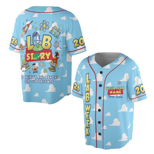 Discover Personalized Lab Story Baseball Jersey Lab Week 2026, Custom Infinity Beyond Medical Assistant Med Lab Tech Jersey Team MLS MLT Scientist