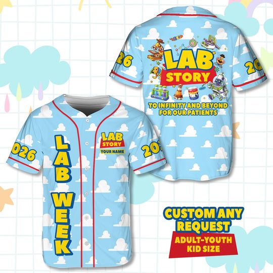 Discover Personalized Lab Week Baseball Jersey Lab Week 2026 Jersey Custom Name To Infinity and Beyond Medical Lab Tech Jersey For Lab Tech Team