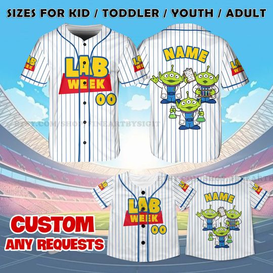 Discover Toy Story Aliens Jersey Shirt, Lab Week 2026 Shirt, Toy Story Baseball Jersey, Aliens Medical Lab Tech Shirt, Disney Matching Jersey