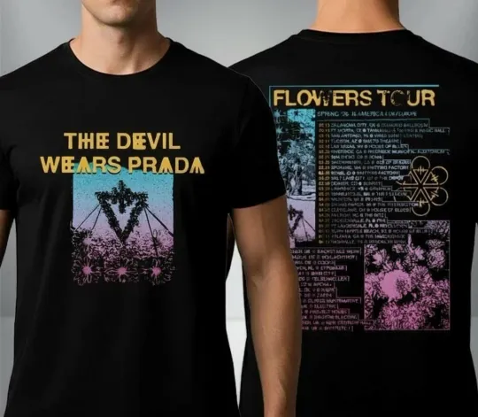 Discover The Devil Wears Prada Flowers 2026 Tour Spring T-Shirt
