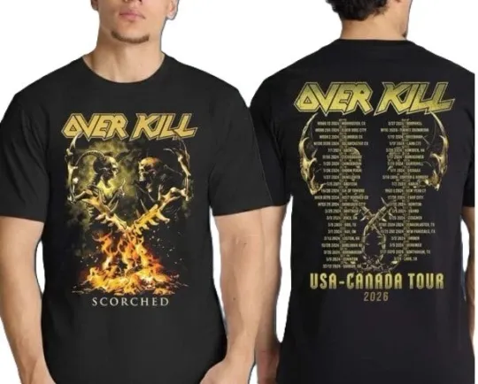 Discover Testament Overkill  Thrash Of The Titans Tour 2026 Tour Dates Two Sided T-Shirt