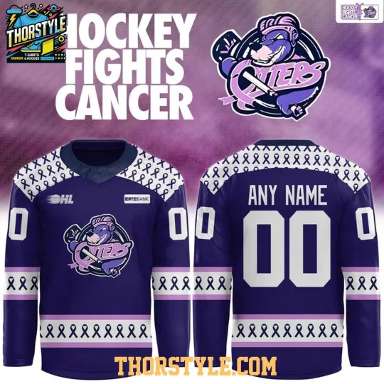 Discover Personalized Erie Otters Fights Cancer 2026 Night Hockey Jersey Men's Fan Shirt
