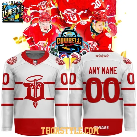 Discover Personalize Dubuque Fighting Saints x Dupaco Cowbell Cup 2026 Hockey Shirt Men's