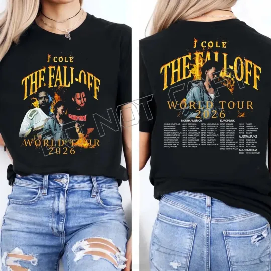 Discover J Cole the Fall off Tour 2026 North America T shirt