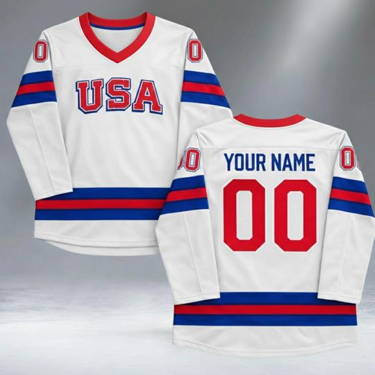 Discover Custom USA Hockey Jersey with Name and Number