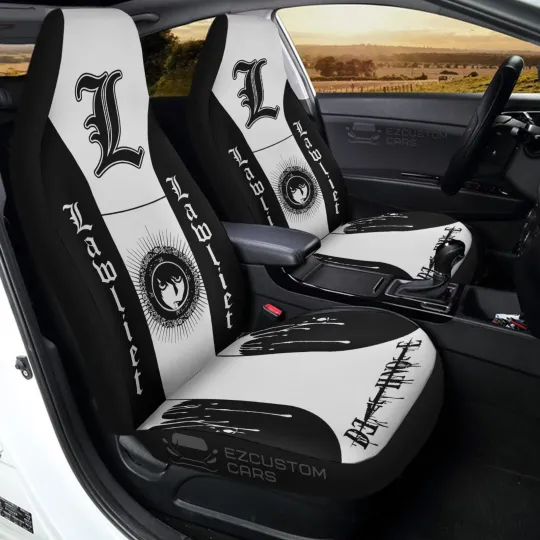 Discover Lawliet (L) Car Seat Covers Custom Death Notte Anime Car Accessories Set Of 2