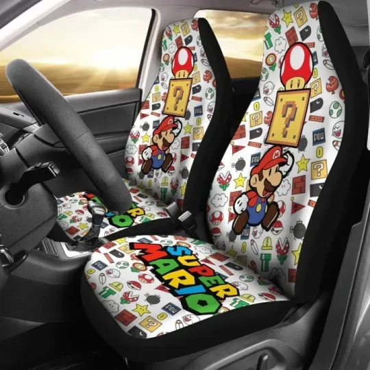 Discover Super Mario & Hidden Reward Car Seat Covers   Set Of 2 Car Accessories