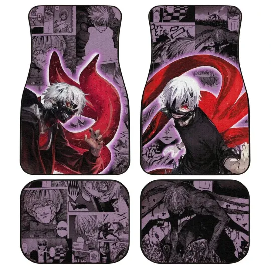 Ken Kaneki Car Floor Mats Custom Toky Ghoul Anime Car Accessories