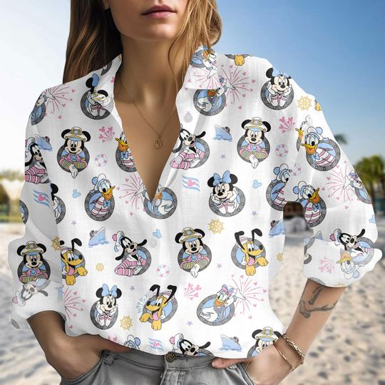 Discover Disney Character Cruise Line 2026 Casual Shirt, Disney Cruise Line Blouse Shirt, Mickey and Co Cruise Shirt, Disney Cruise Girl Trip