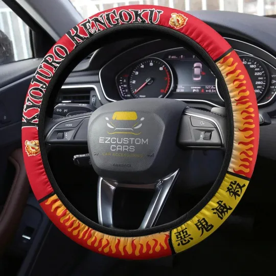 Discover demon Anime Steering Wheel Cover Custom Kyojuro Kyo Rengokoo Anime Car Accesso