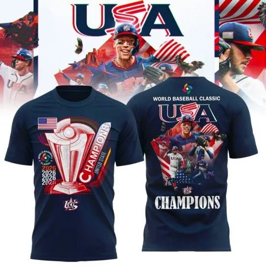Team USA 2026 World Baseball Classic Champions Navy T-Shirt