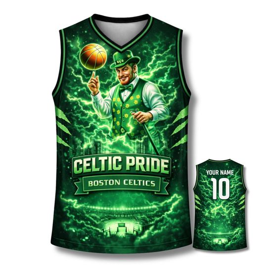 Discover 2026 Playoffs Green Basketball Fan Tank Top V Neck 3D Lightning Jersey