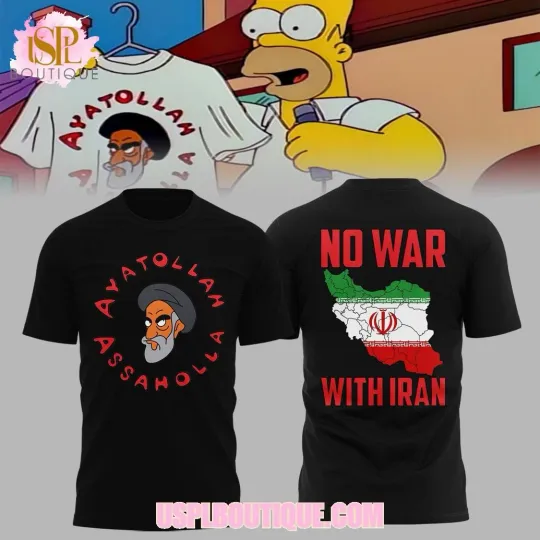 The Simpsons No War With Iran 2026 Unisex Graphic T-shirt