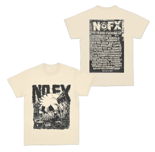 Discover NOFX 40 Years of Fuckin' Up Documentary Project OG Film Skull T-shirt