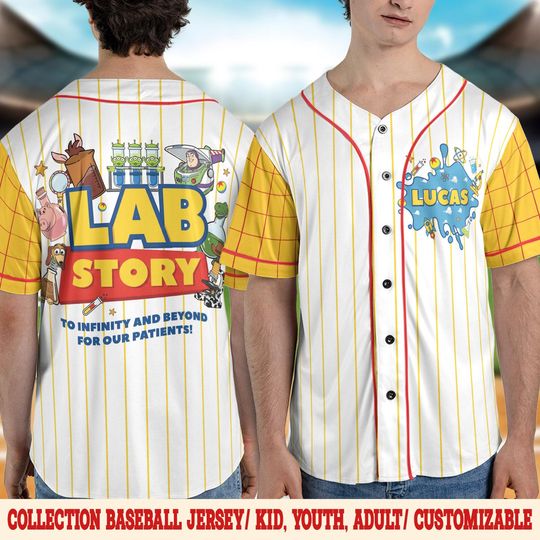 Discover Custom Lab Week Baseball Jersey Woody Inspired Lab Name Shirt, Healthcare Worker Medical Lab Tech Birthday Gift Personalized JCUP09