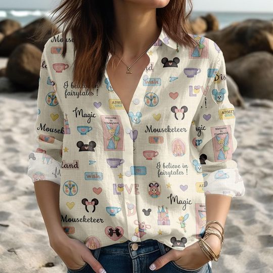 Discover Disneyland Trip Blouse Shirt, Magic Kingdom Women Shirt, Mickey And Friends Shirt For Her, Disney Trip Shirt, Mickey Gift