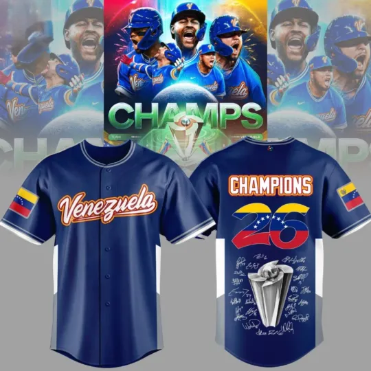Discover Venezuela Baseball 2026 World Baseball Classic Champions Baseball Jersey