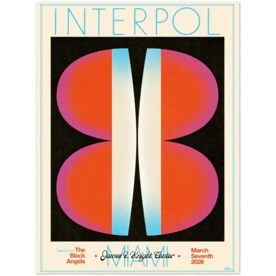 Discover Interpol Concert Poster March 7 2026 Miami James L Knight Center Vertical Poster