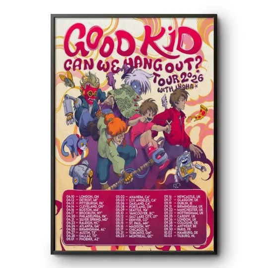 Discover Good Kid Concert Poster 2026 US UK Tour Collectible Music Print