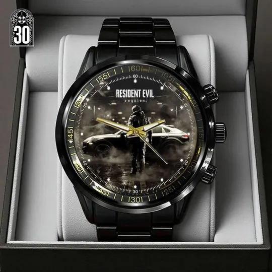 Discover Resident Evil Requiem x Scott Kennedy Black Stainless Steel Watch