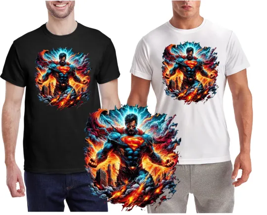 Superman Logo Print T-Shirt Women Men Wicking Tee