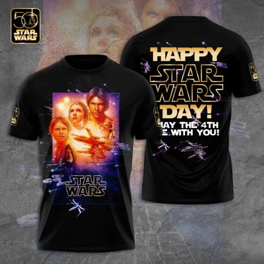 Discover Star Wars 50th Anniversary May the 4 Be With You T-shirt 3D Apparel Unisex